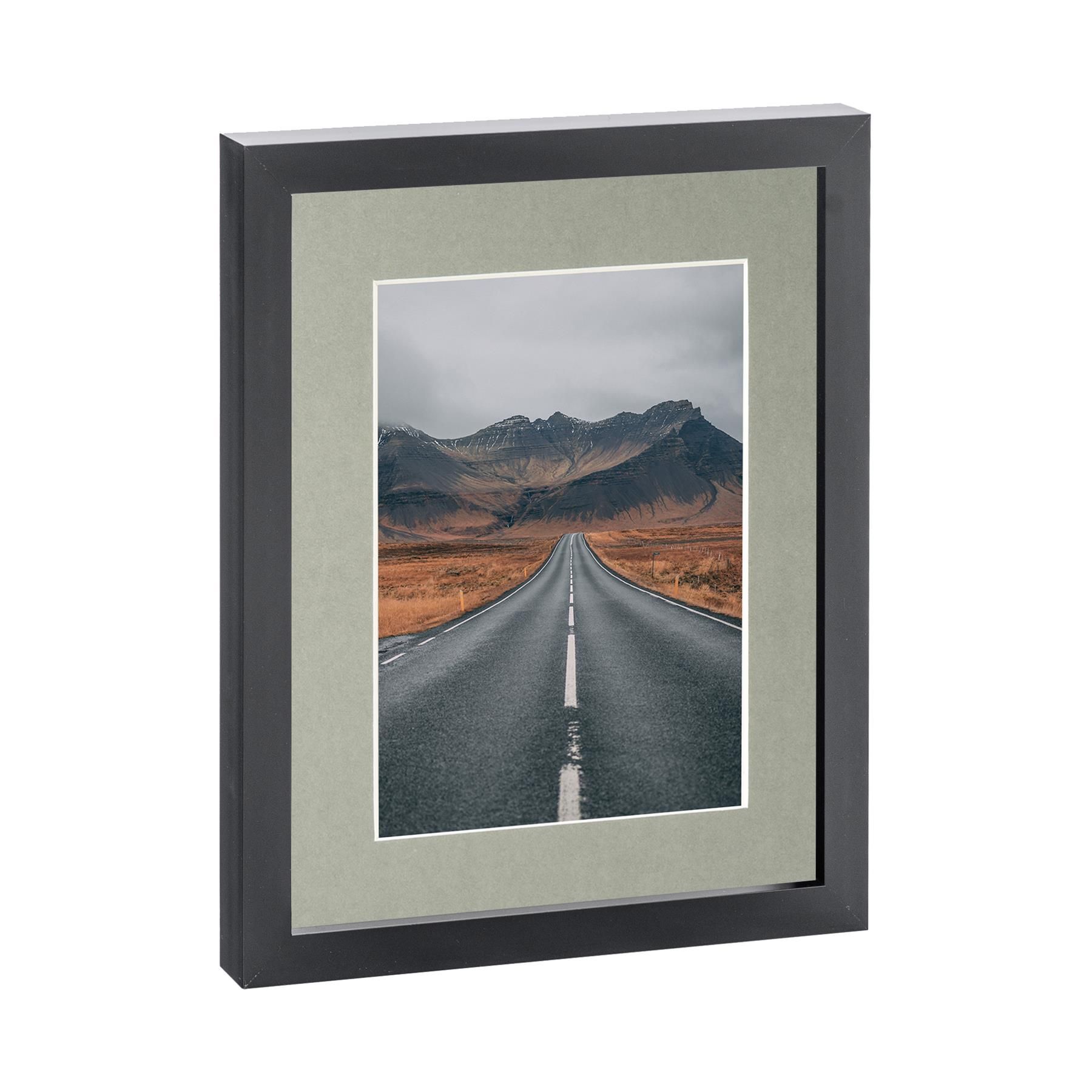 Nicola Spring Photo Frame with 5" x 7" Mount - 8" x 10" - White Mount in Black