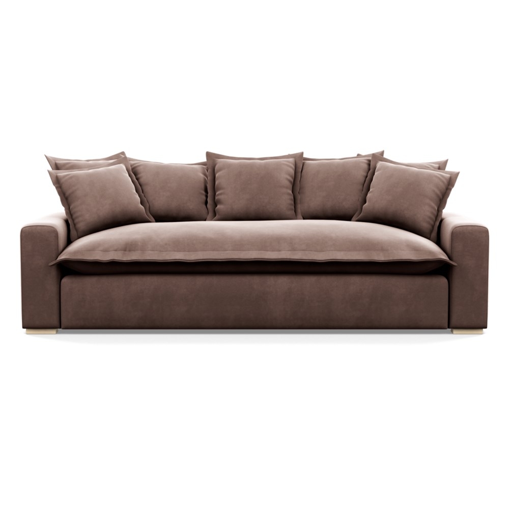 Heal's Brompton 4 Seater Sofa Velvet Mink Natural Feet