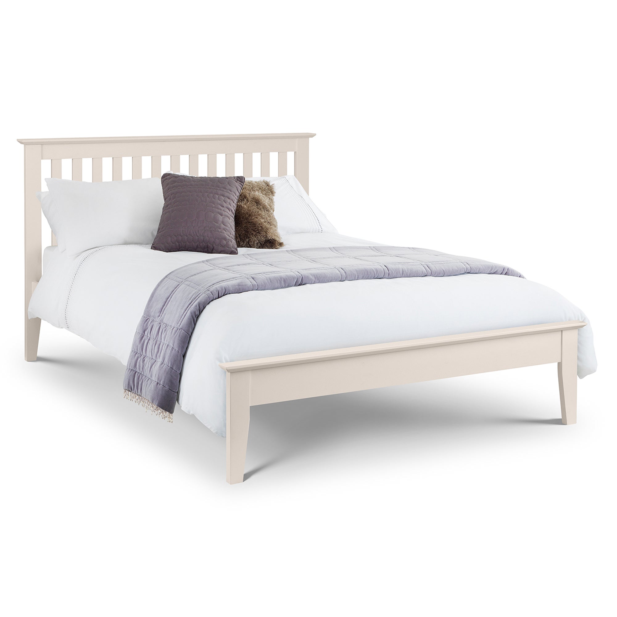 Salerno Ivory Wooden Bed Frame White