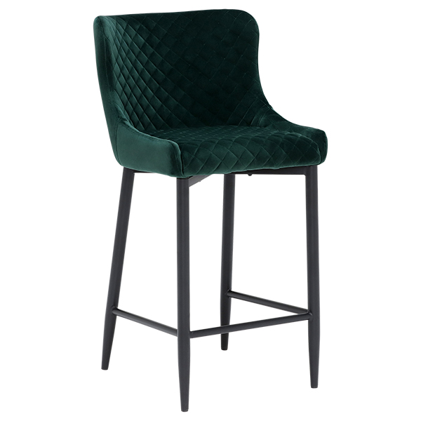 Rivington Fabric Counter Stool  Dark Green