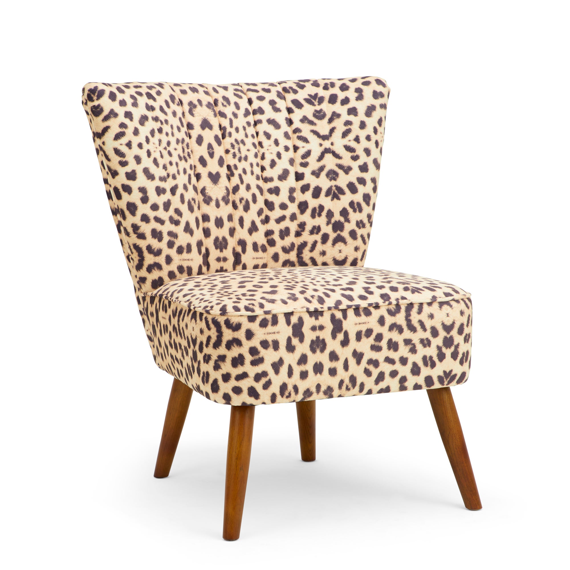 Rocco Leopard Print Cocktail Chair Natural