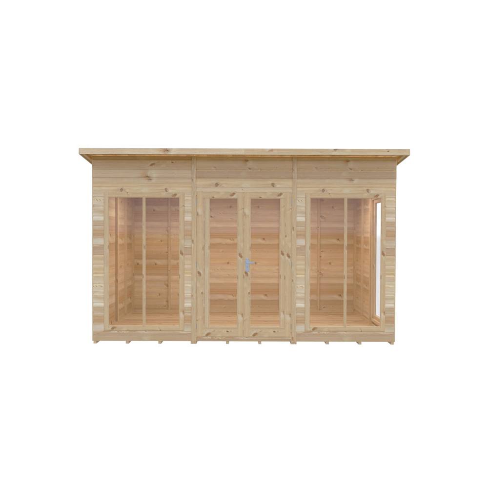 Shires Lela 12x8 Summerhouse - L244.8 x W357 x H227.5 cm in Light Brown