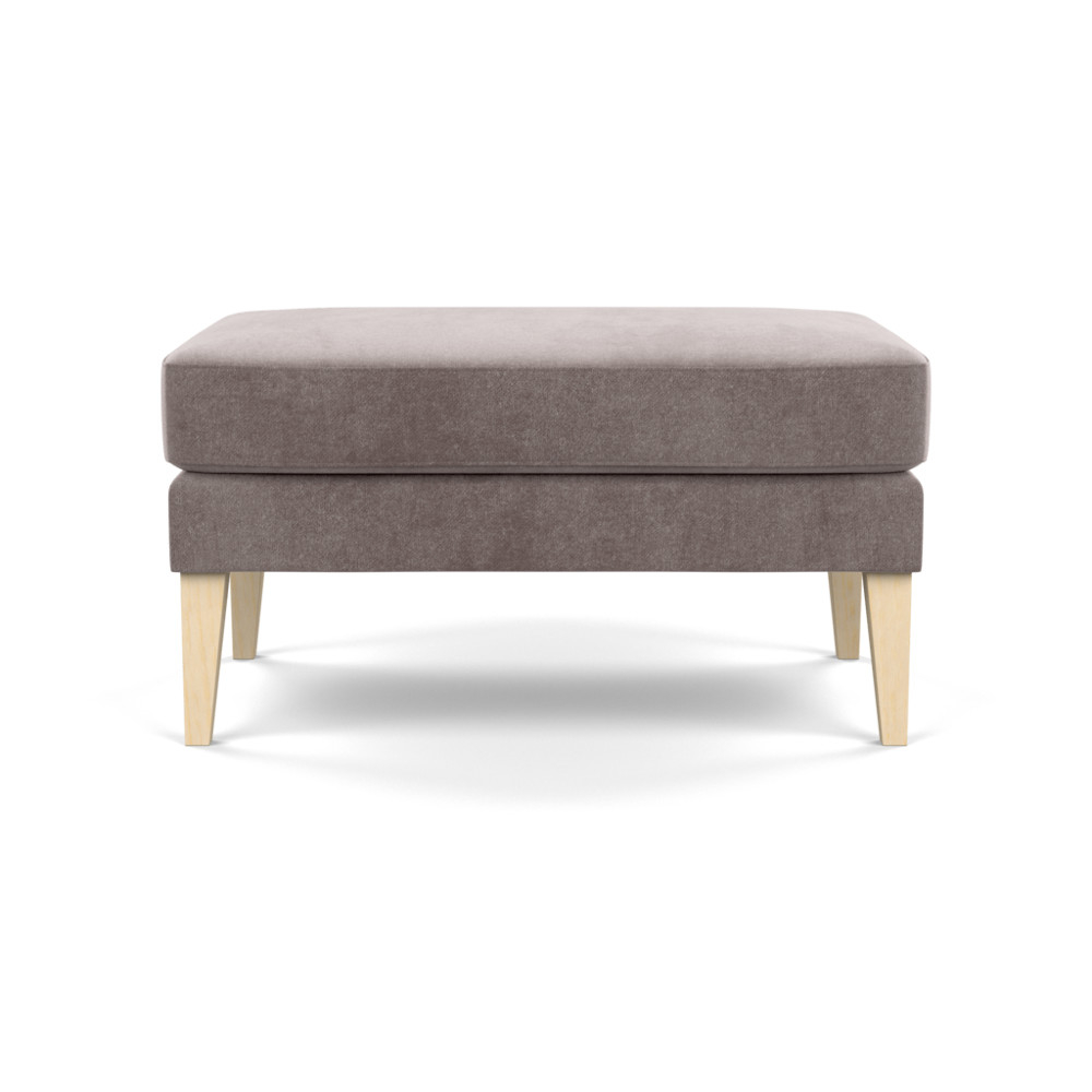Heal's Richmond Ottoman Smart Luxe Velvet Mushroom Natural Ash Feet