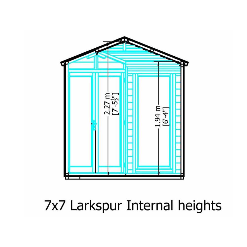 Shires Larkspur 7 x 7 Feet Double Door with Two Fixed Windows Summerhouse in Light Brown 3