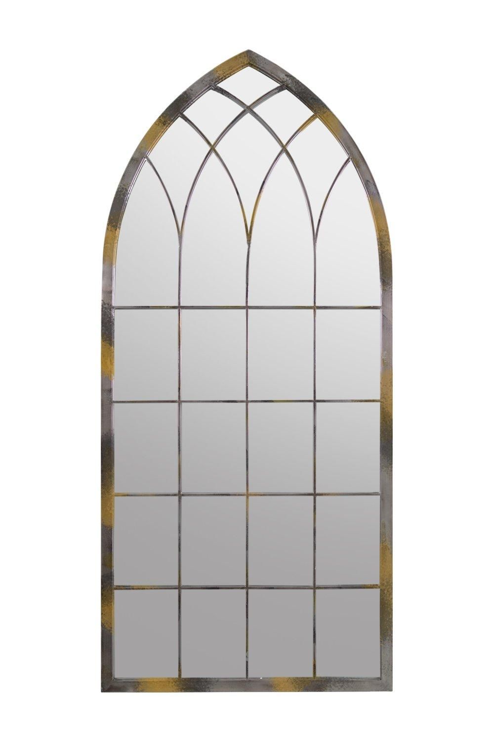 MirrorOutlet Somerley Rustic Arch Full Length Large Metal Garden Mirror 161 x 72 CM in Silver