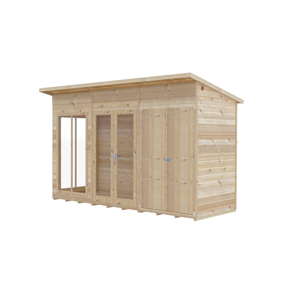 Shires Lela 12x4 Summerhouse including Storage - L125.8 x W357 x H229.9 cm in Light Brown 2