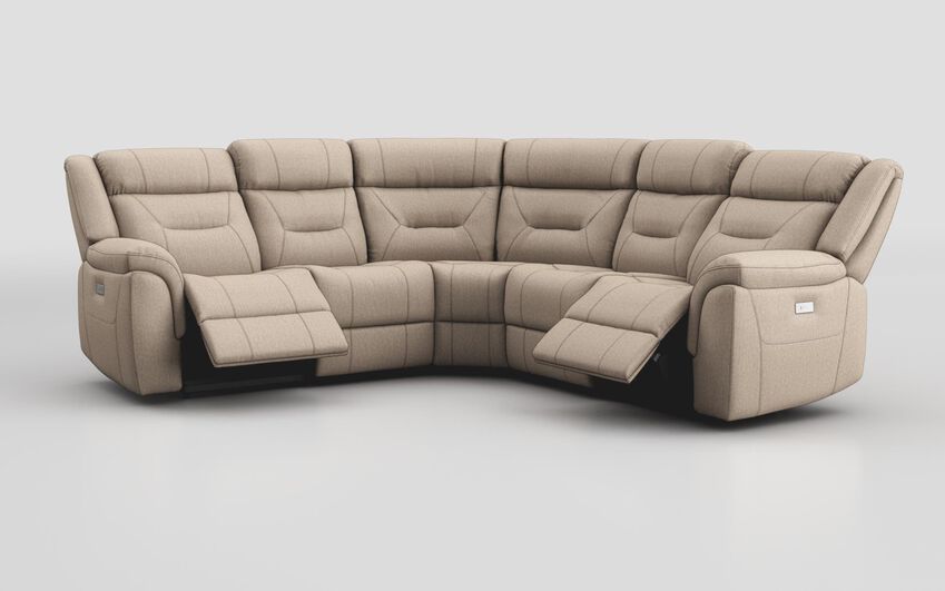Cream Fabric Ainsdale 2 Corner 2 Power Sofa