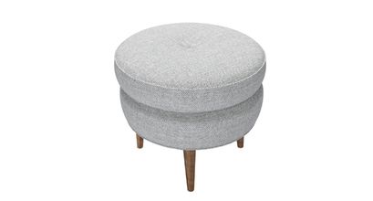 Felix Round Footstool in Frost Highland Tweed