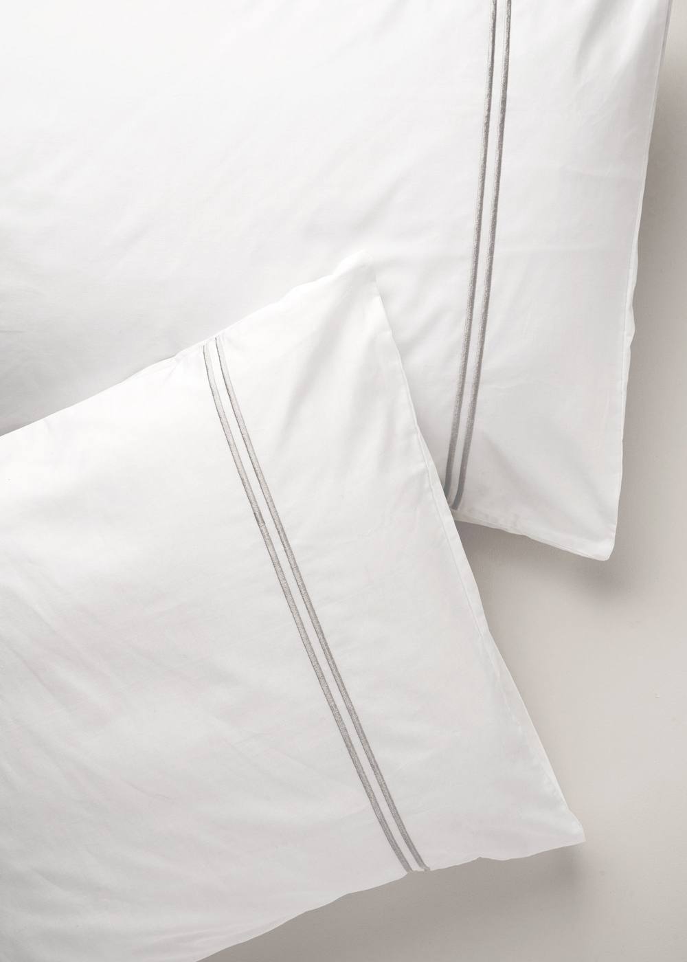 Truly Set of 2 White Satin Stitch Housewife Pillowcases