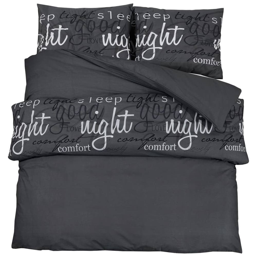 Berkfield Home Duvet Cover Set Black 260x220 cm Cotton in Charcoal