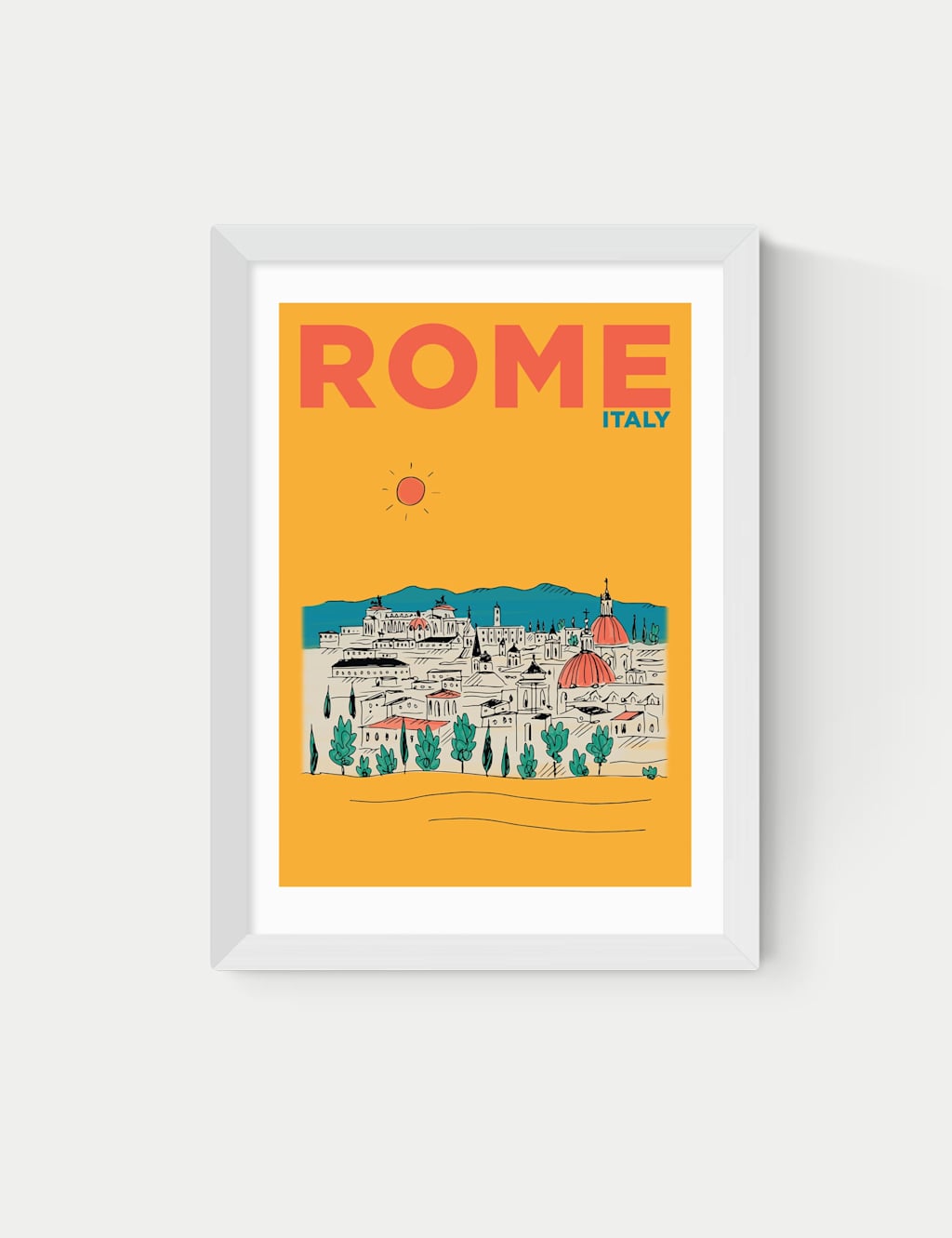East End Prints Rome Framed Art White