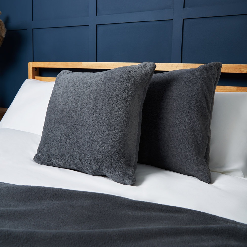 Small Microfleece Cushion, Charcoal