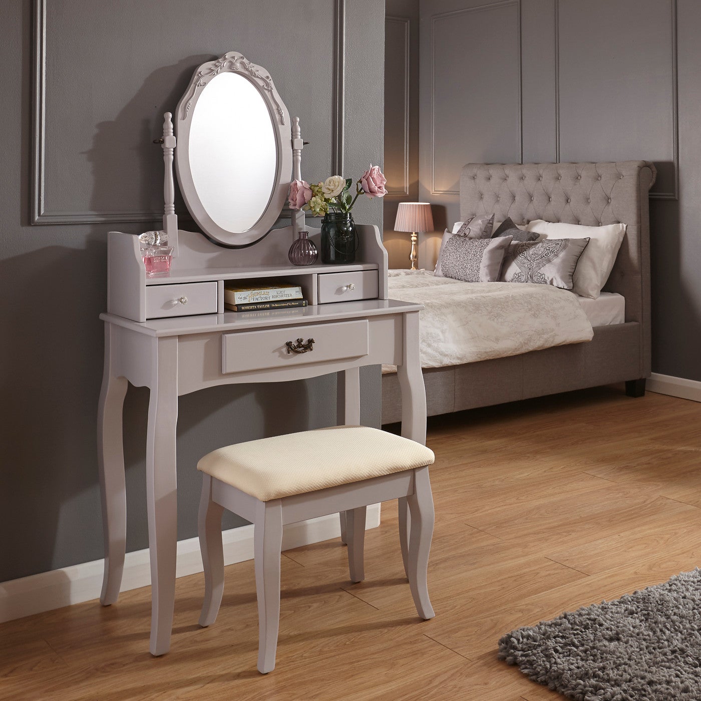 Lumberton Grey Dressing Table Set Grey