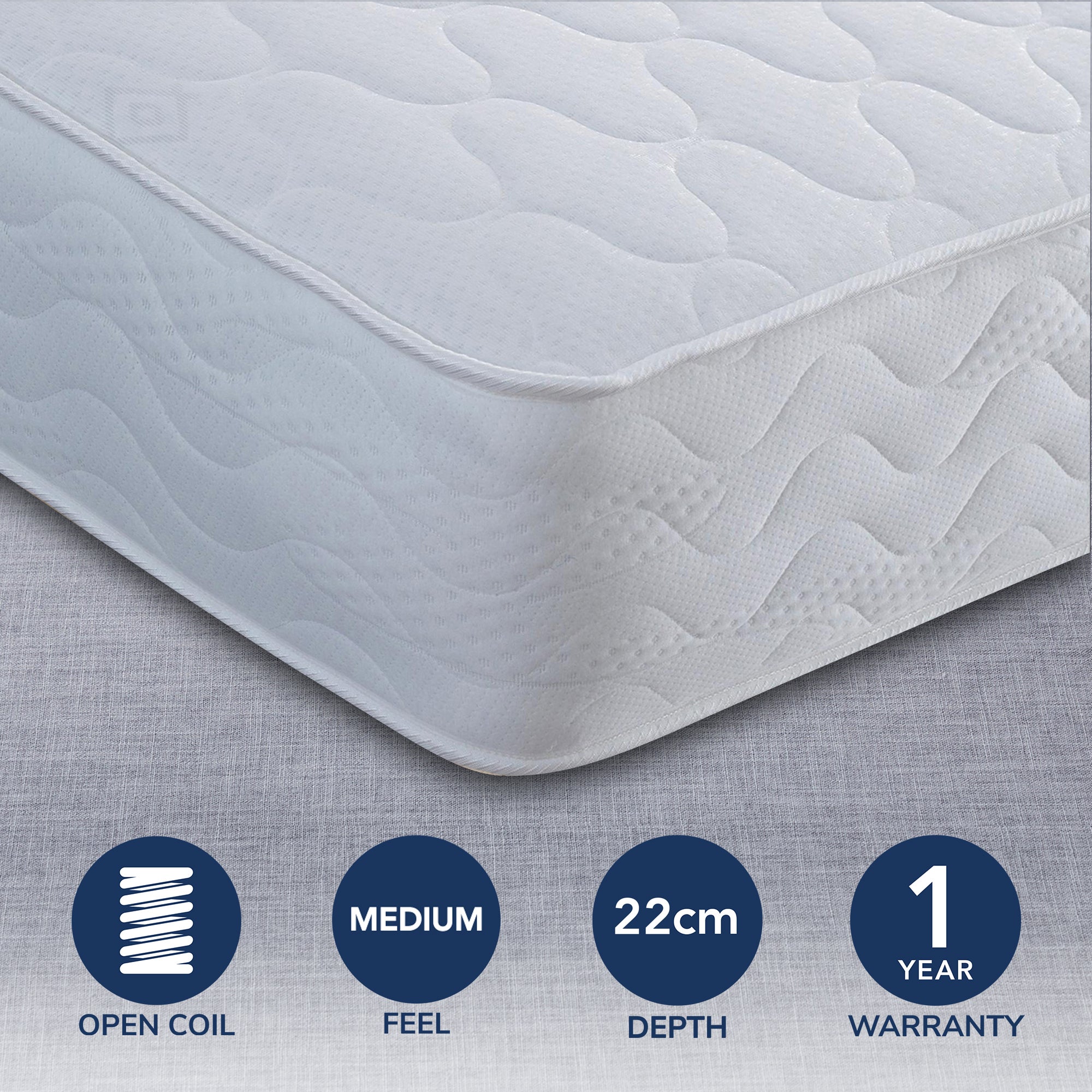 Tuscany Medium Coil Sprung Mattress White