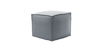 Isaac Small Square Footstool in Sealion Smart Cotton - sofa.com