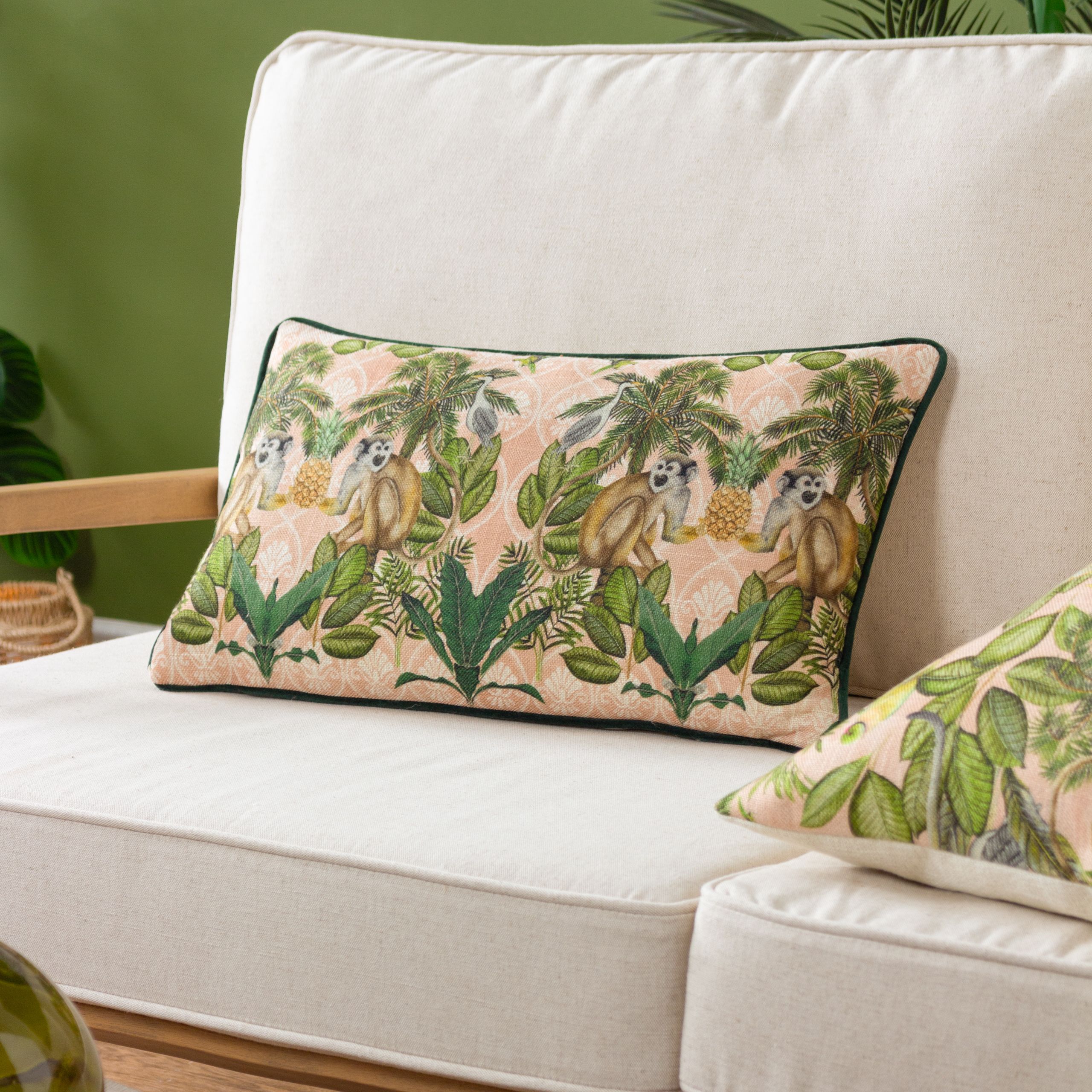 Wylder Tropics Valera Korba Monkey Tropical Cushion