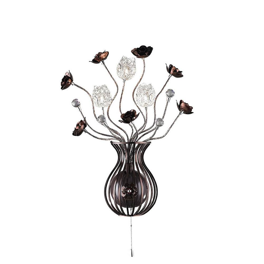 Netlighting (DH) Bonita Wall Lamp 3 Light G4 BrownCrystal NOT LEDCFL Compatible in Brown