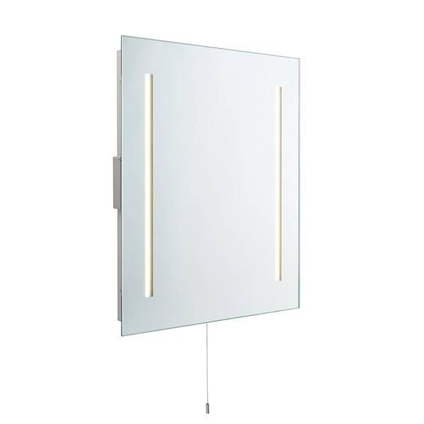 Netlighting Glimpse Integrated LED 2 Light Bathroom Shaver Wall Light Mirrored Glass Matt Silver IP44 in Grey
