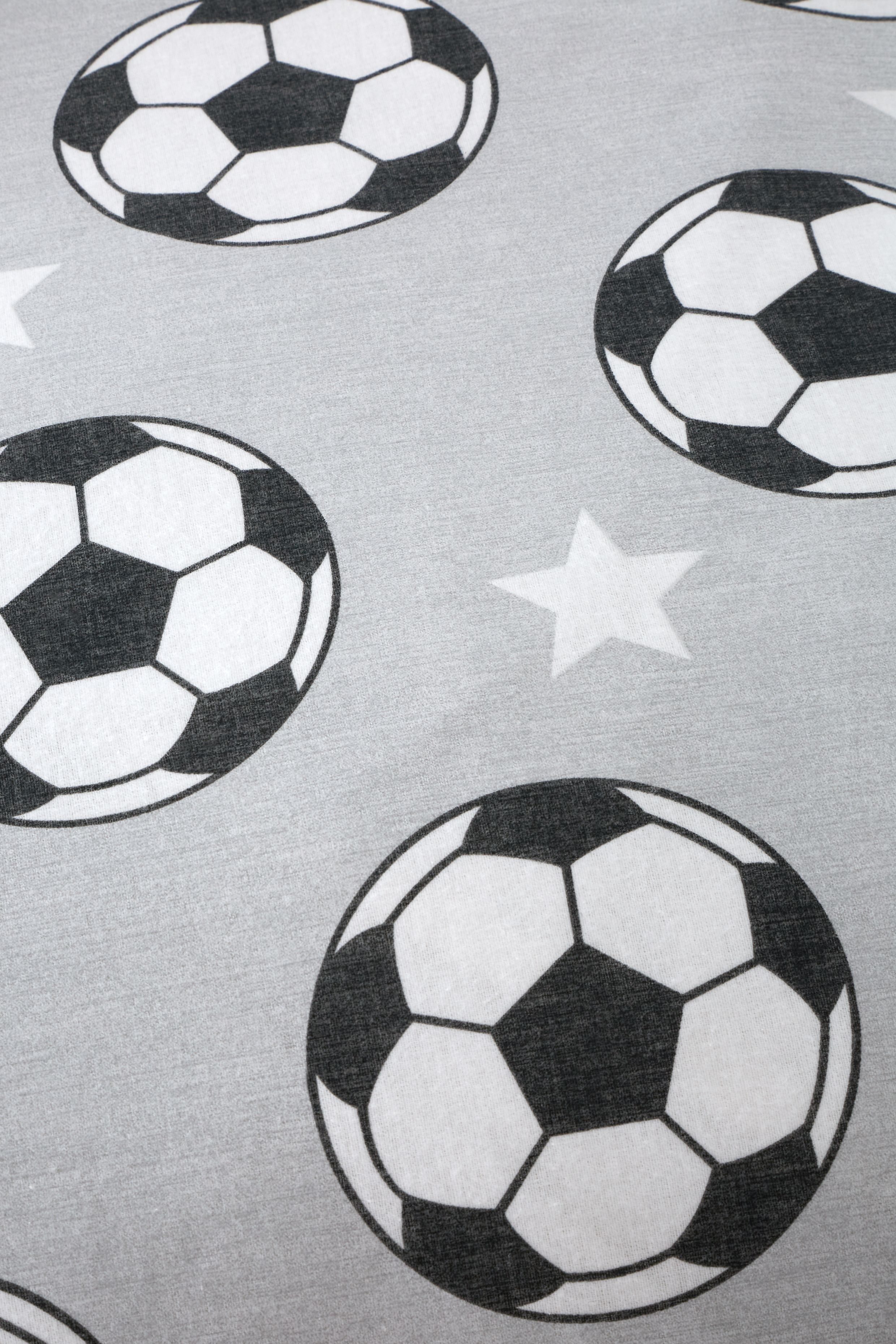 Catherine Lansfield 'Brushed Cotton Football Stars' Fitted Sheet in Grey 2