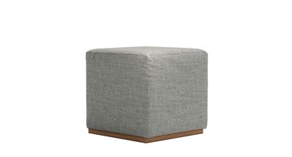 Hugo Small Square Footstool in Grey Marl Highland Tweed