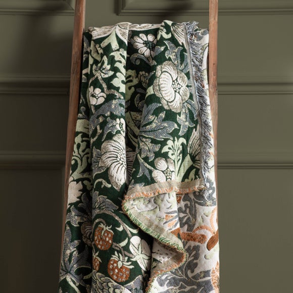 Morris & Co. Strawberry Thief Throw Blanket 130cm x 170cm 5