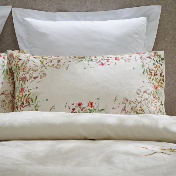 Dorma Rambling Rose Cream 100% Cotton Standard Pillowcase Pair