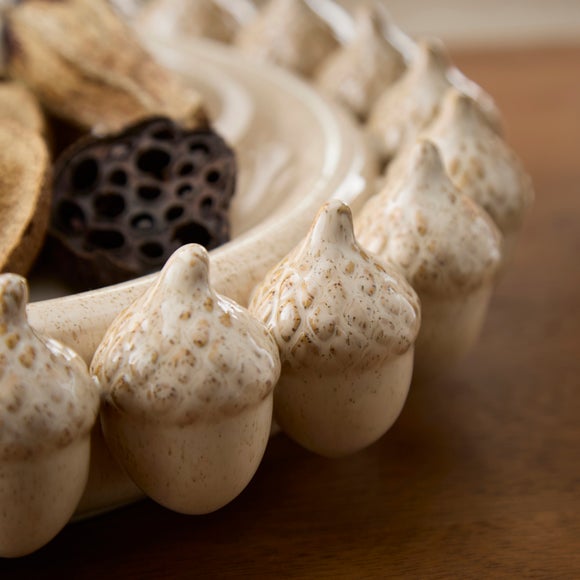 Acorn Edged Ceramic Decorative Bowl 2