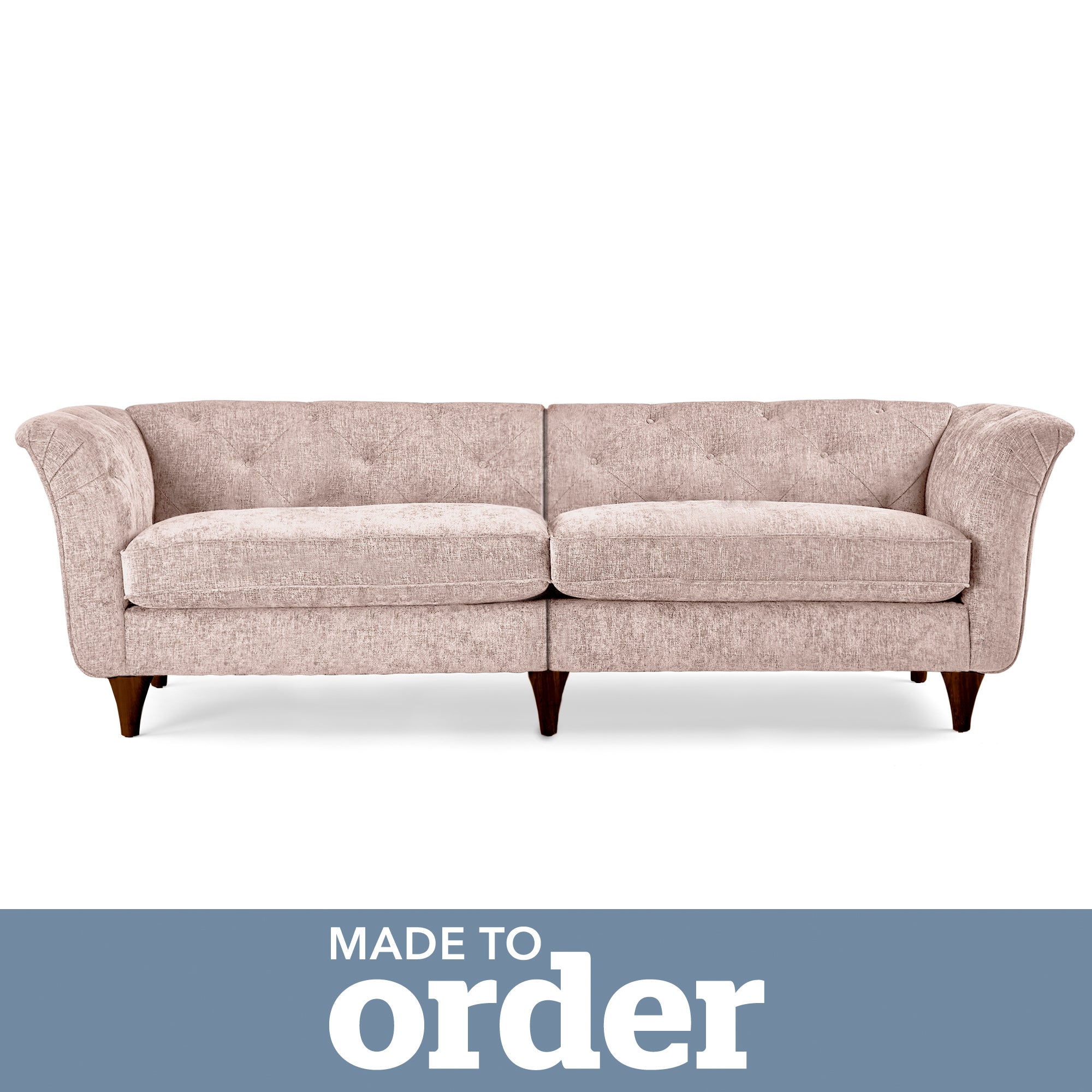 Jaipur 4 Seater Sofa Luxury Chenille Pink