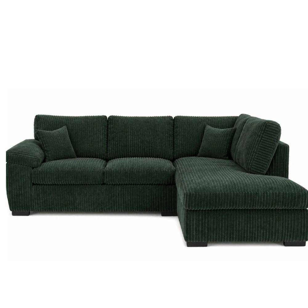 Bliss Furniture Amalfi Right Hand Corner Sofa Soft Fabric in Green