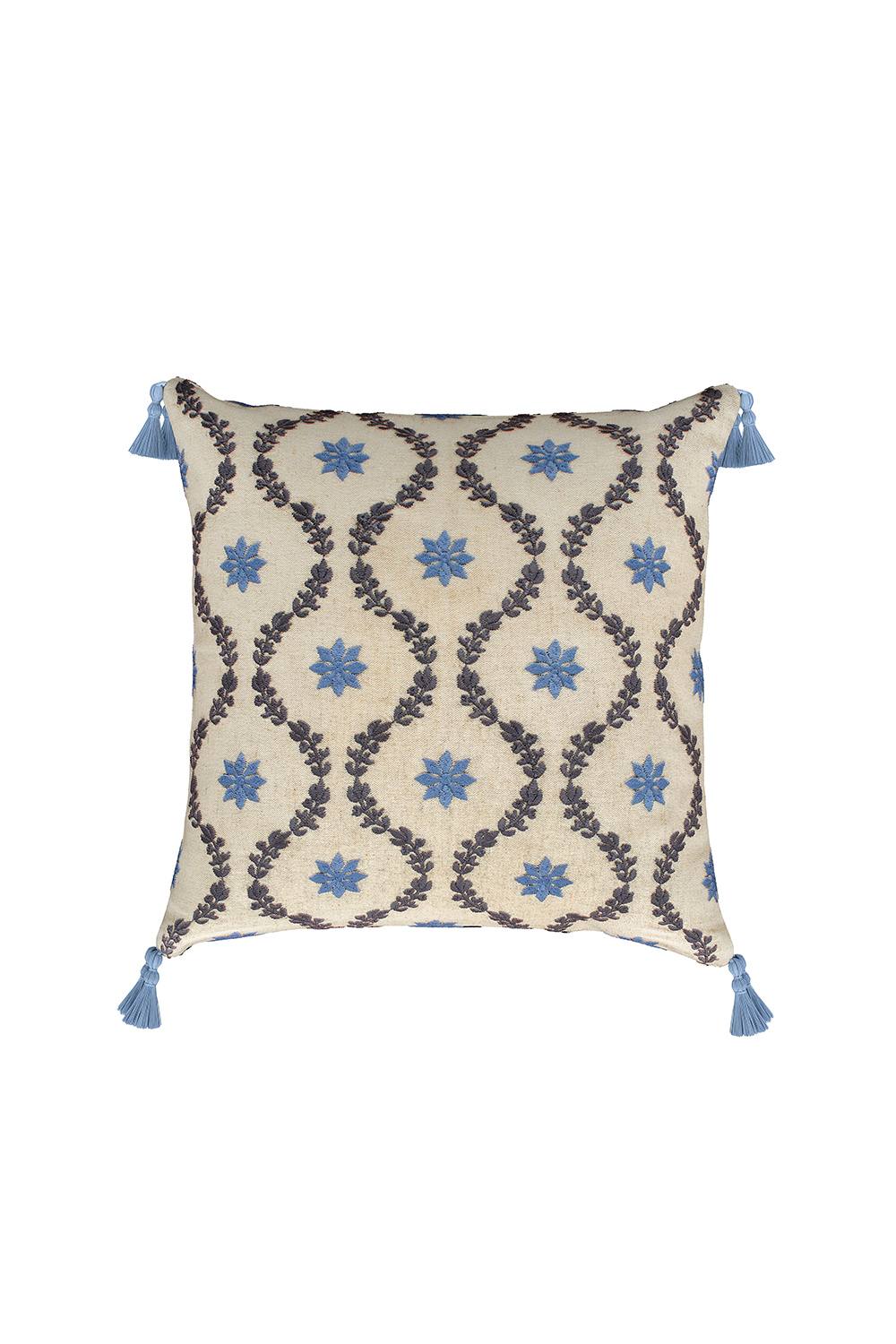 V&A 'Onslow Trellis' Cushion in Blue