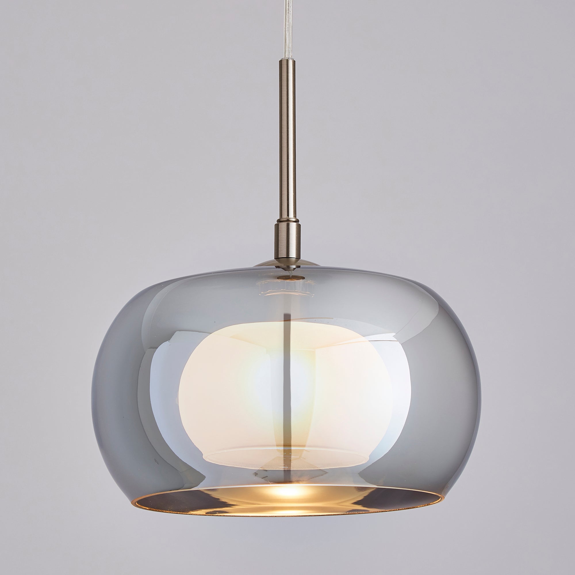 Cooper Smoked Glass Pendant Ceiling Fitting Grey