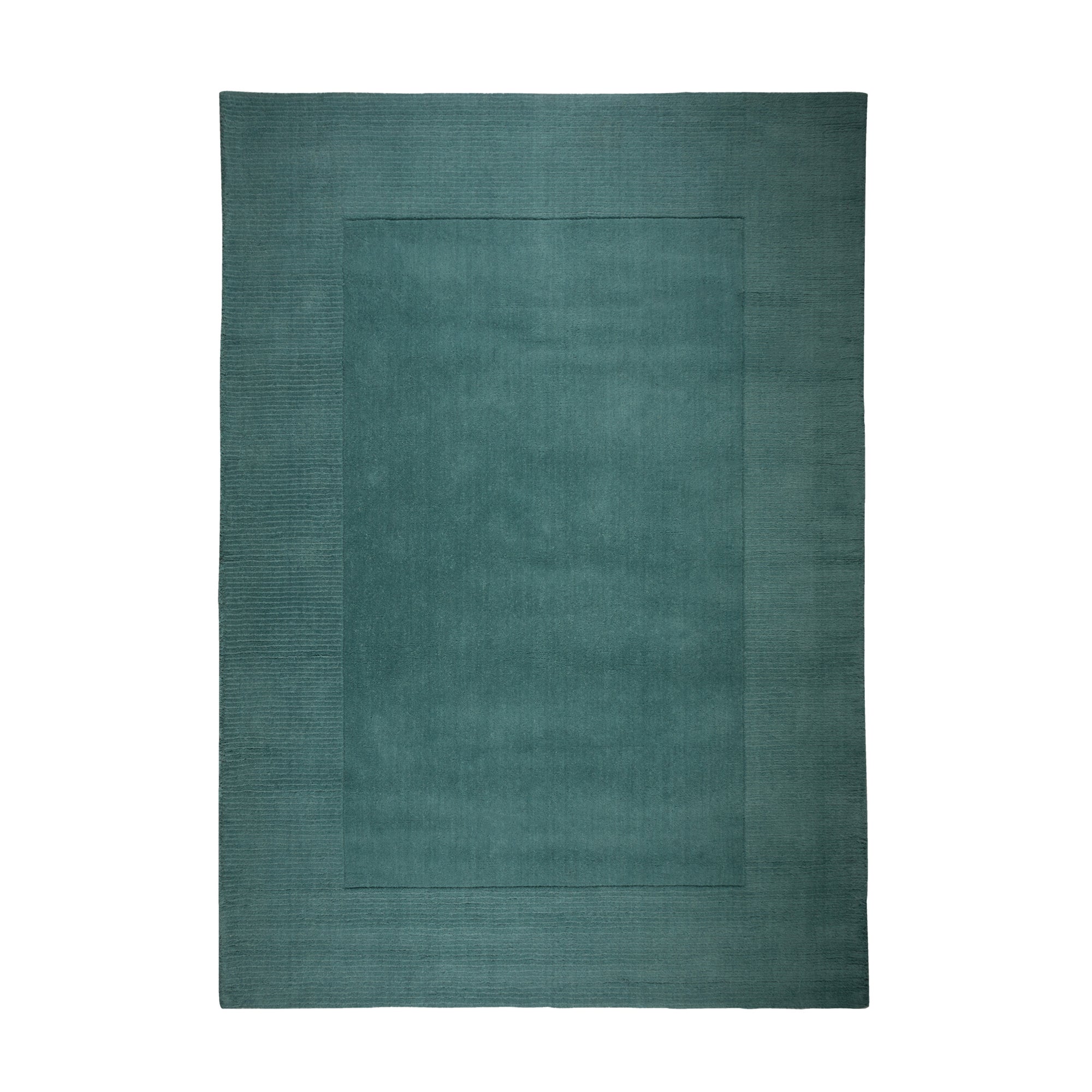 Boston Wool Border Rug Green