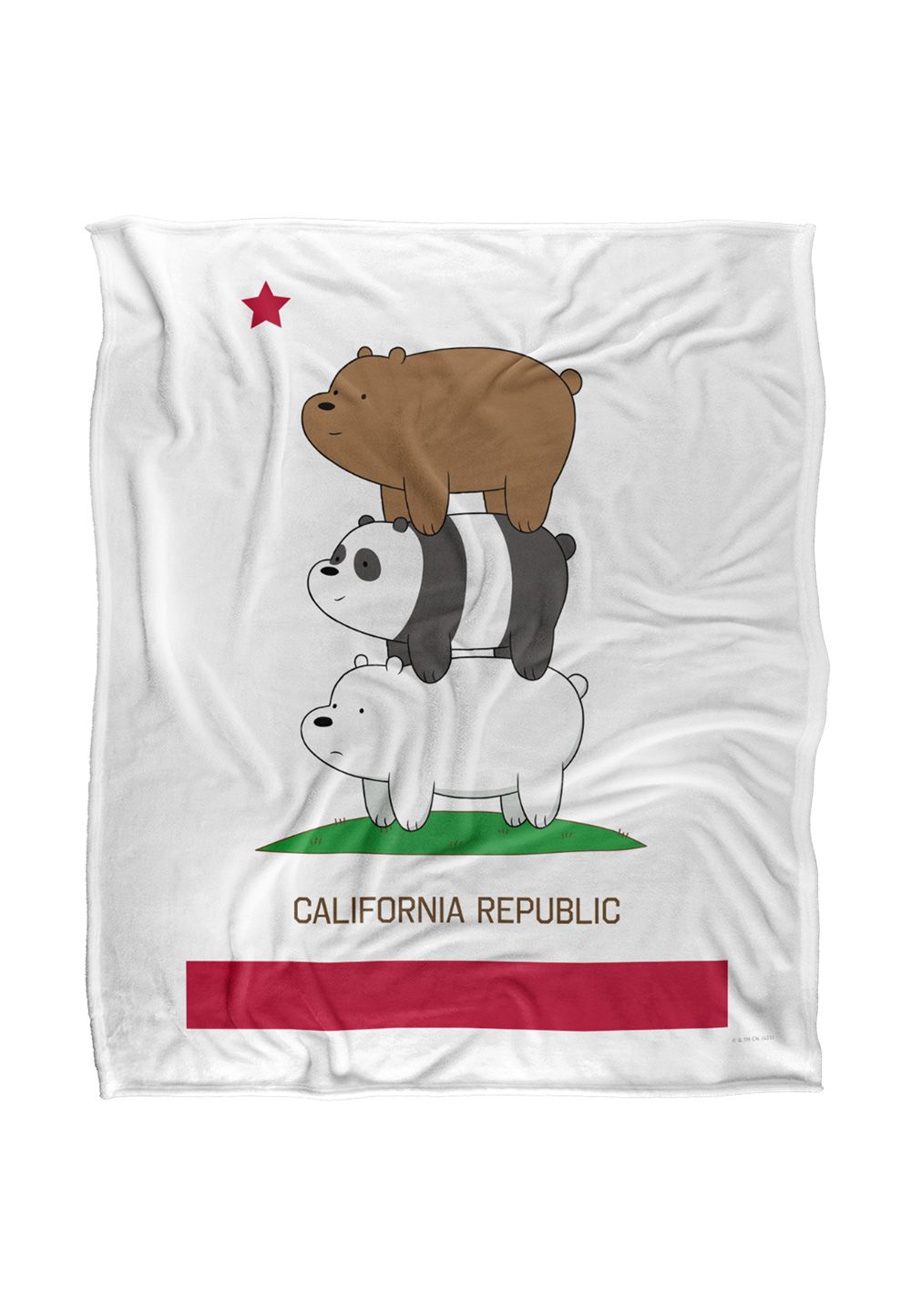Cartoon Network We Bare Bears California Stack Silky Touch Super Soft Throw Blanket 152 X 127 cm in White