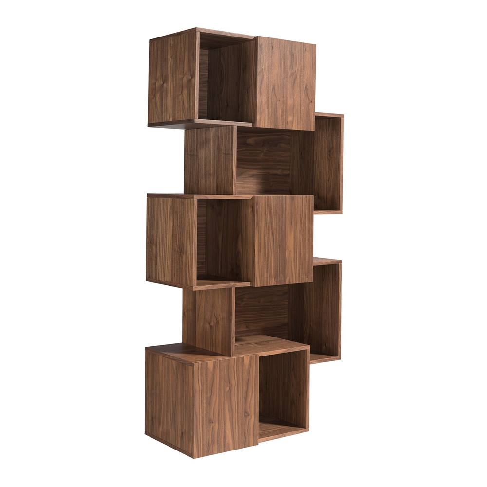 Angel Cerda Walnut Veneer Bookcase with 3 Doors, 85x40x181 cm