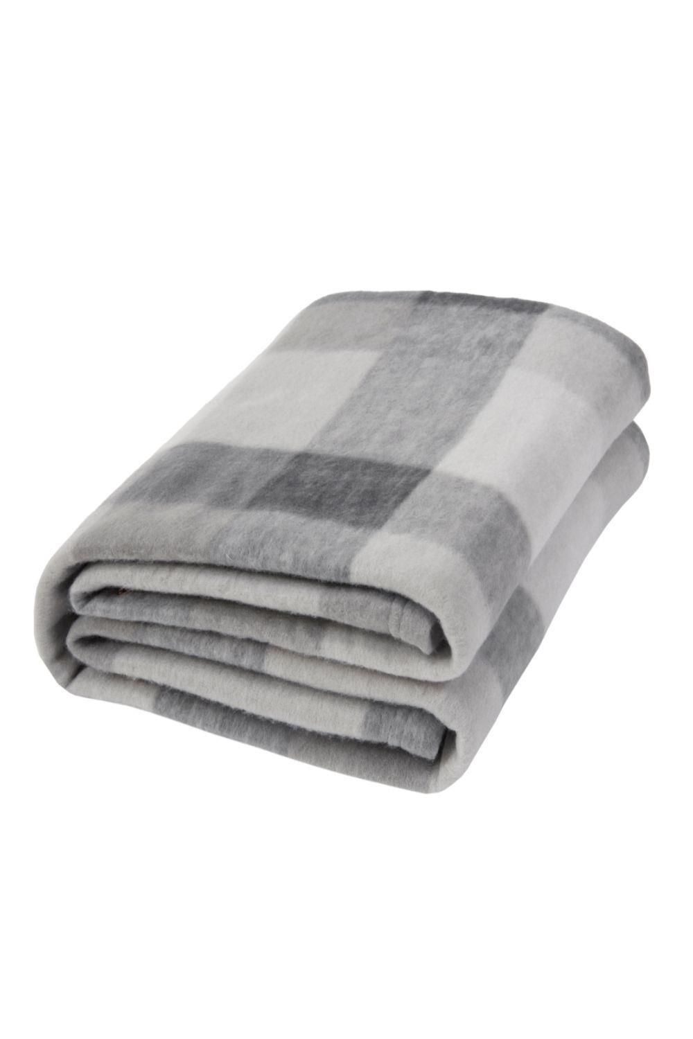 OHS Pack of 10 Printed Fleece Blanket Throw in Light Grey