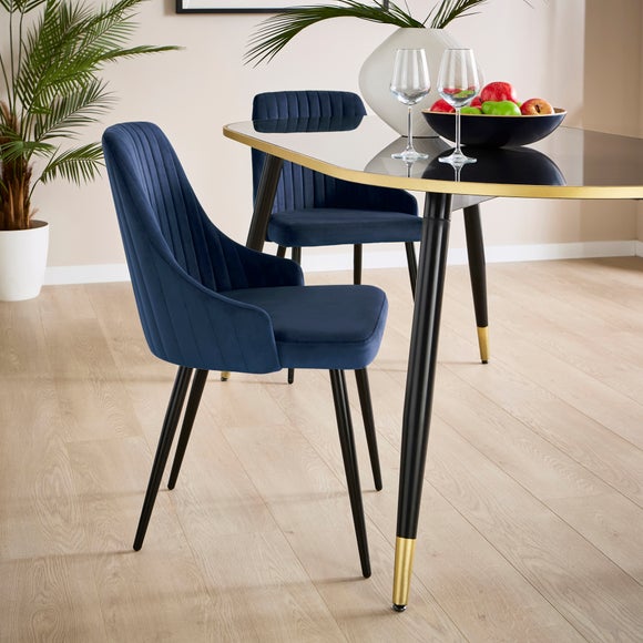 Shea Set of 2 Dining Chairs, Velvet