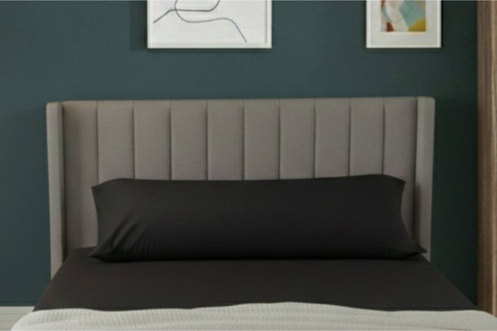 Snug City Bolster Support Pillow Pillowcase Plain Dyed Pillow Linen Easy Care in Black