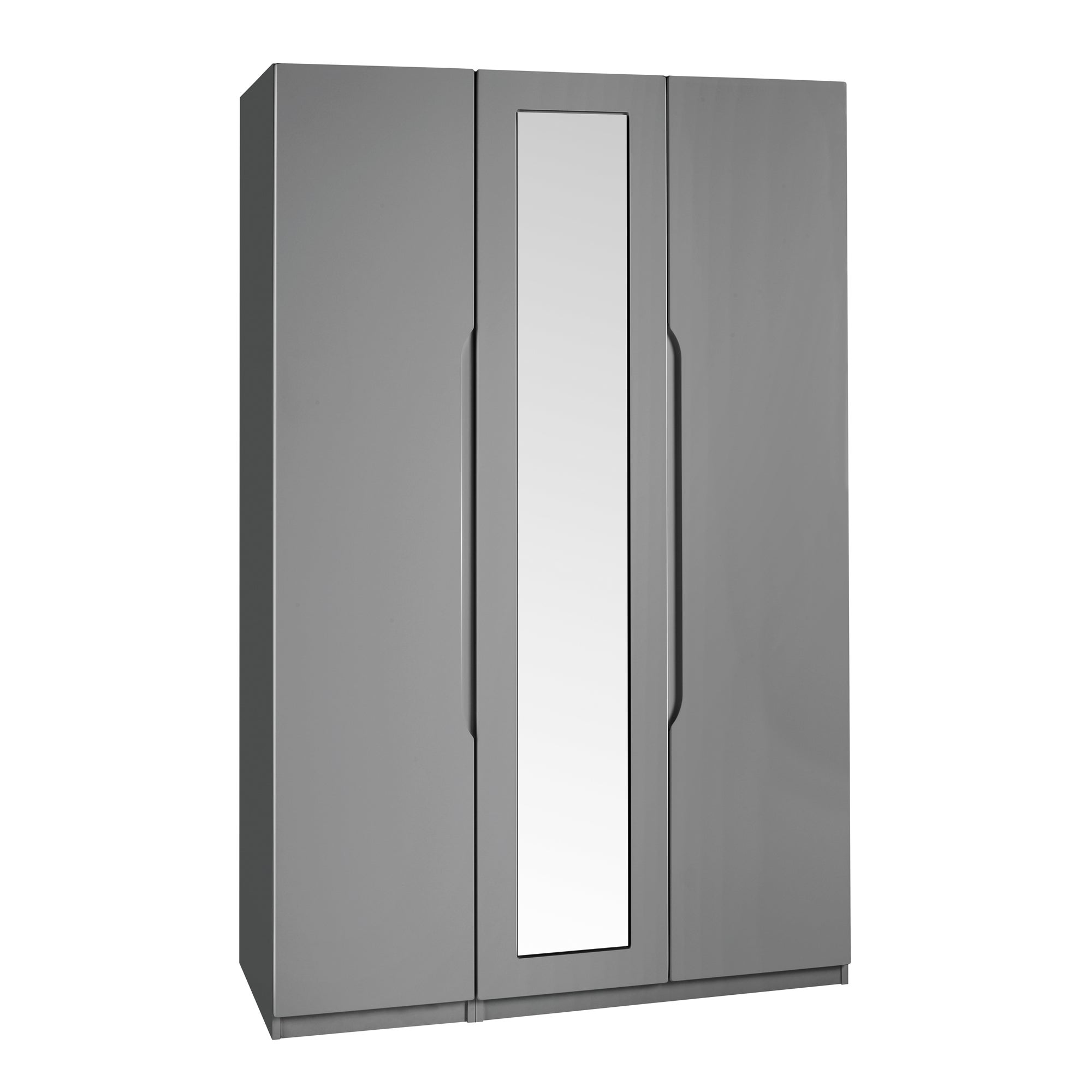Legato 3 Door Mirrored Wardrobe Grey