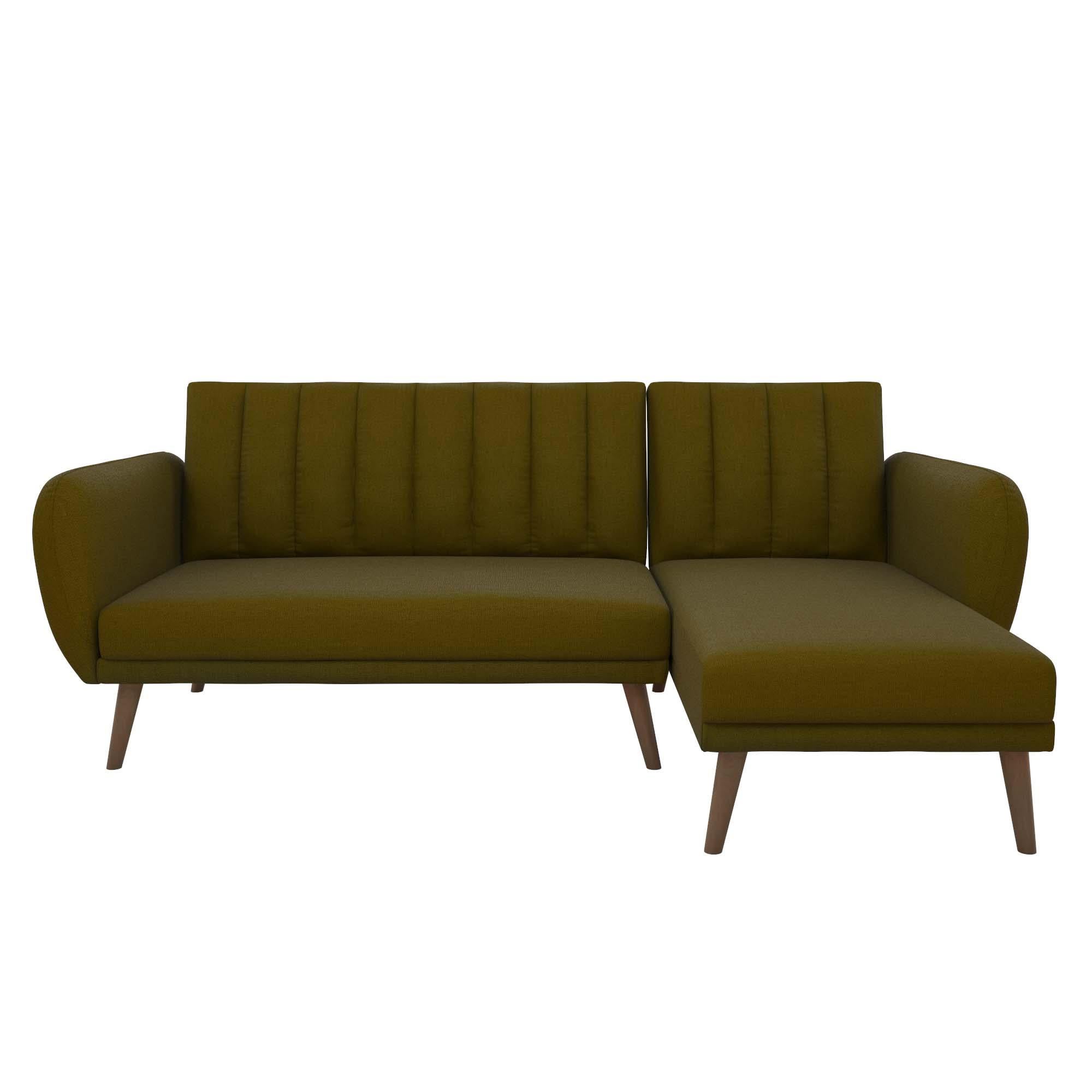 Brittany Linen Corner Sofa Bed Green