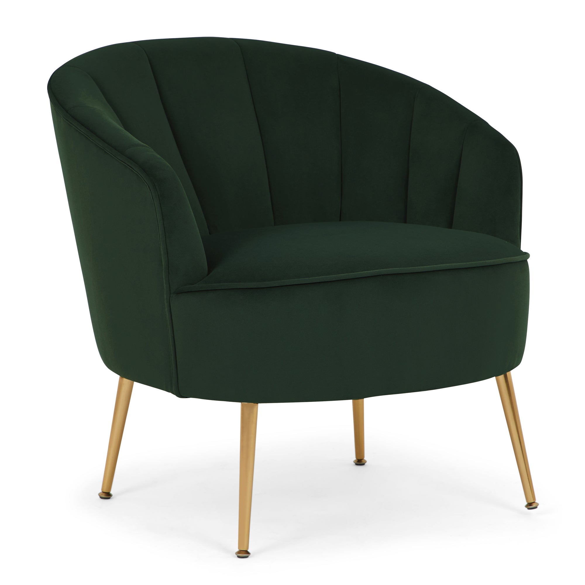 Matilda Velvet Shell Chair Green