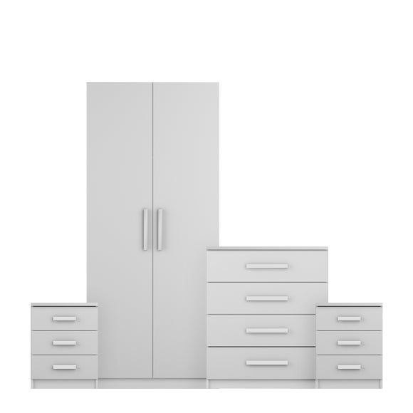 Sudbury 4 Piece Double Wardrobe Bedroom Furniture Set