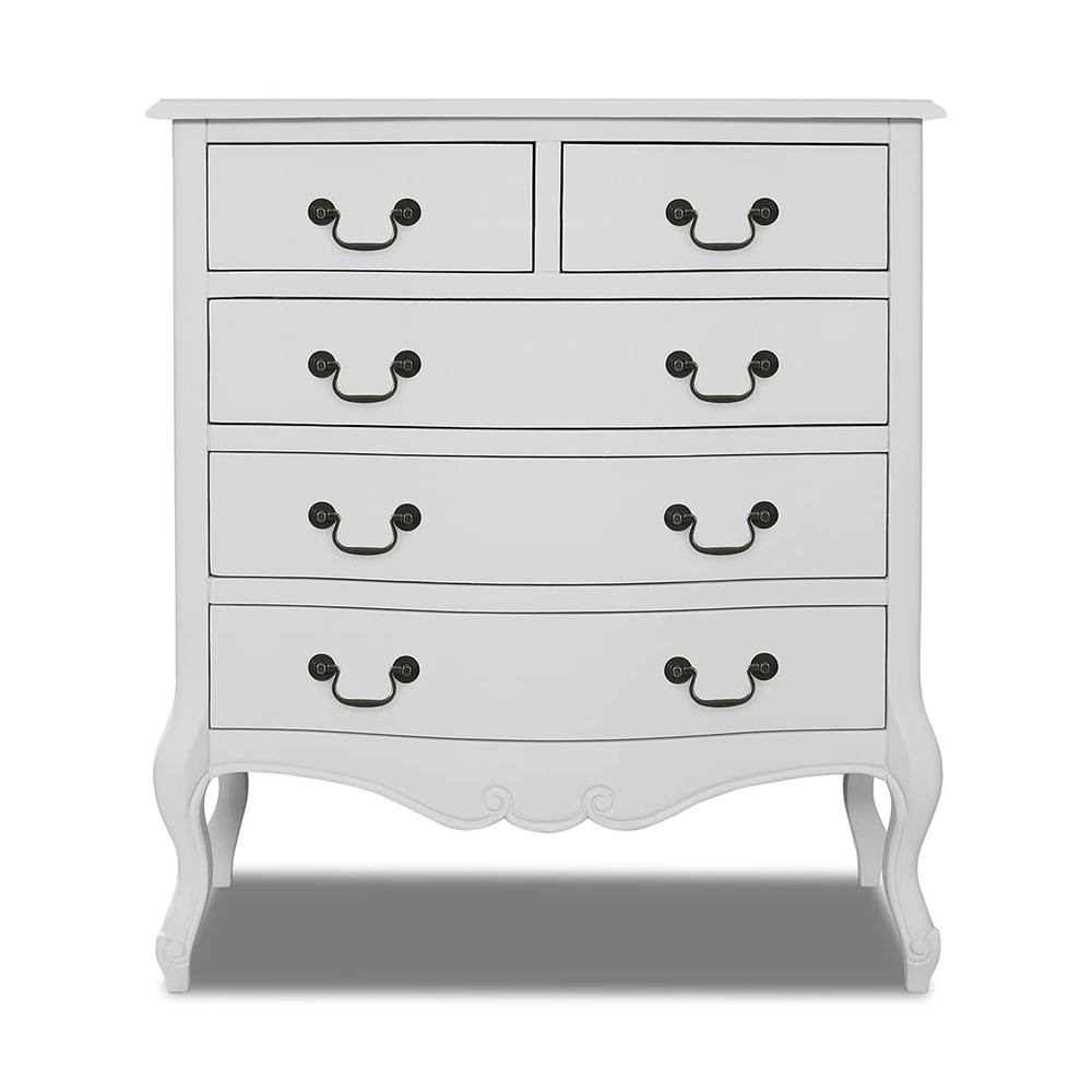 Statement Furniture Juliette Vintage Chic 2 Over 3 Chest of Drawers in White