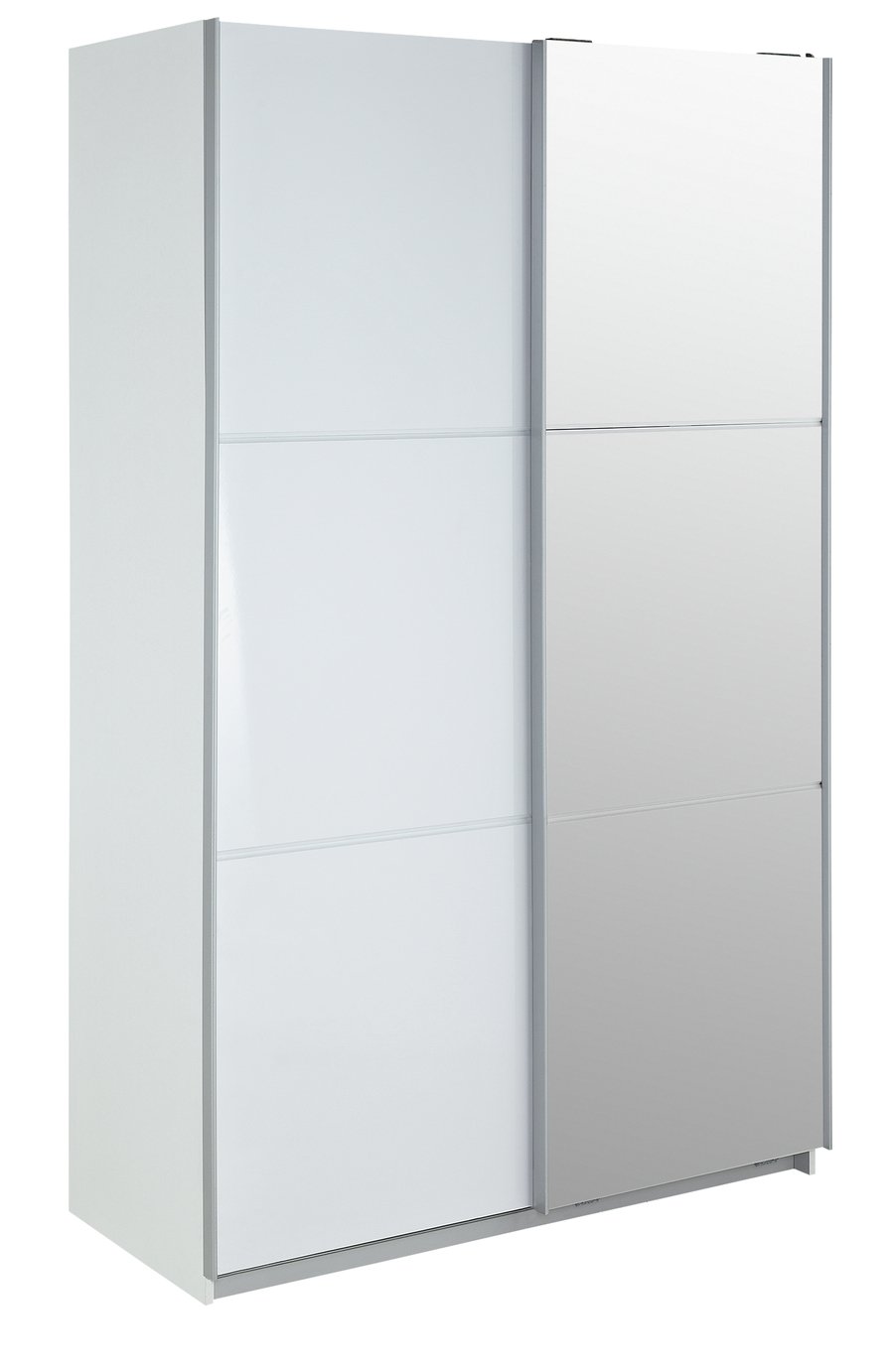 Habitat Holsted Medium White & Mirrored Wardrobe