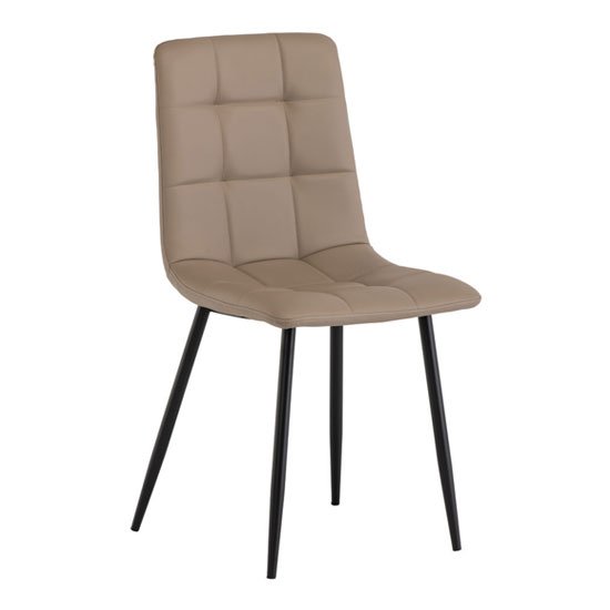Manhattan Leather Dining Chair In Taupe