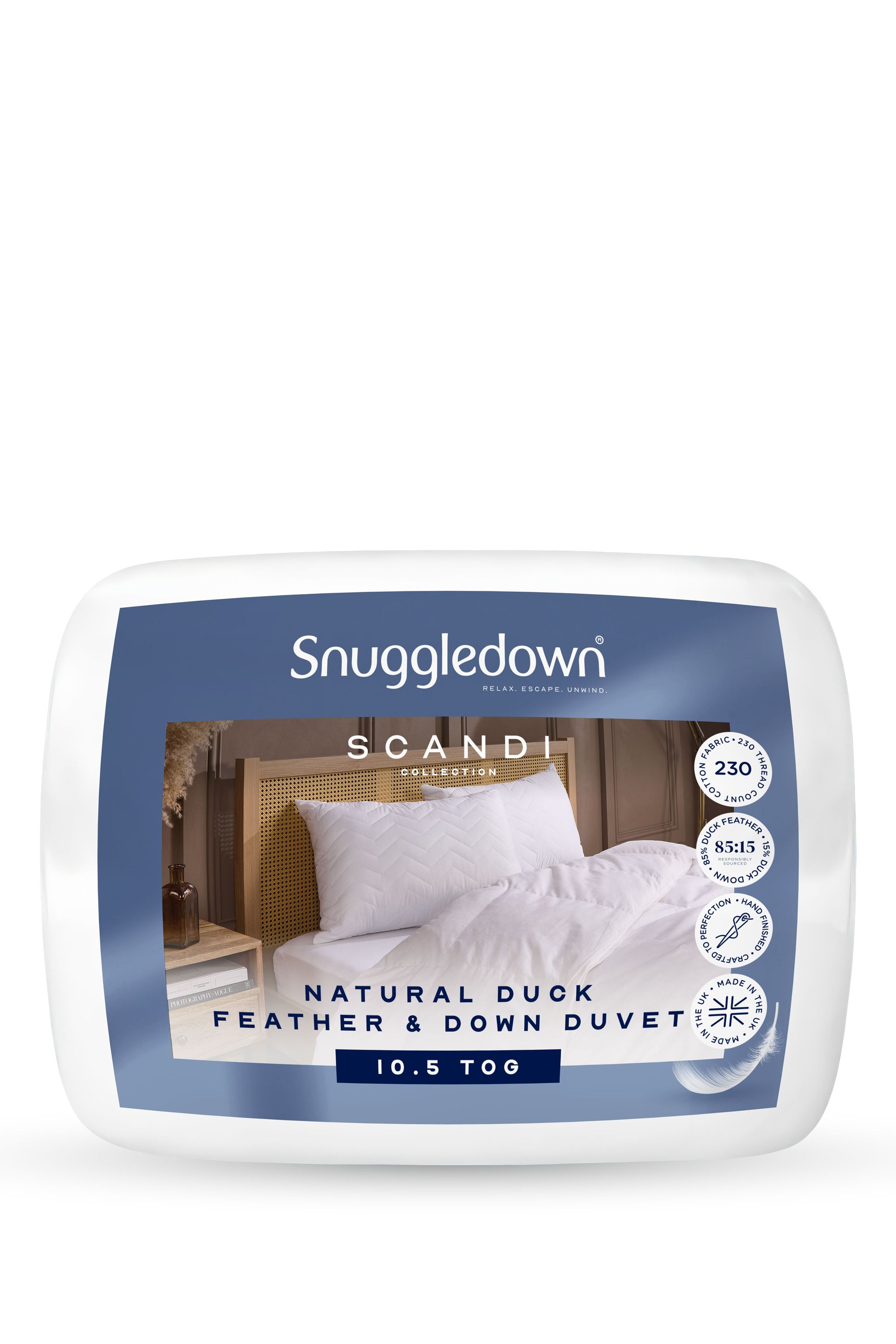 Snuggledown Scandinavian Duck Feather & Down 10.5 Tog All Year Round Duvet in White