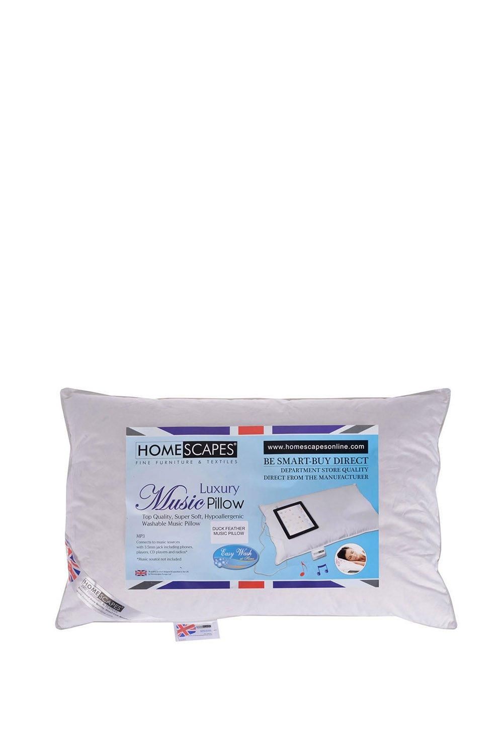 Homescapes Duck Feather Music Pillow With Speaker in White