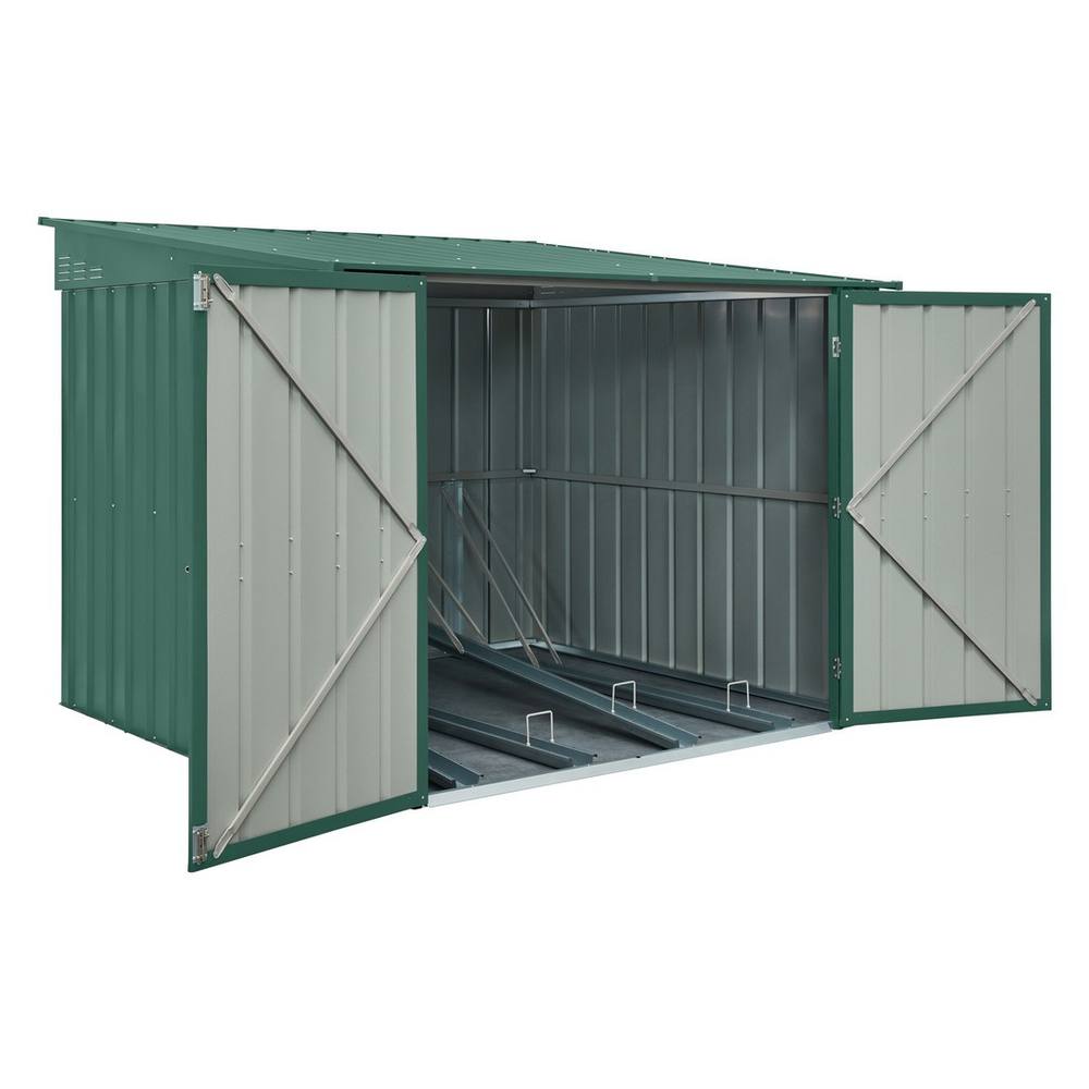 Mercia 6 x 6 Feet Globel Bike Locker - Steel/Metal - Green 5