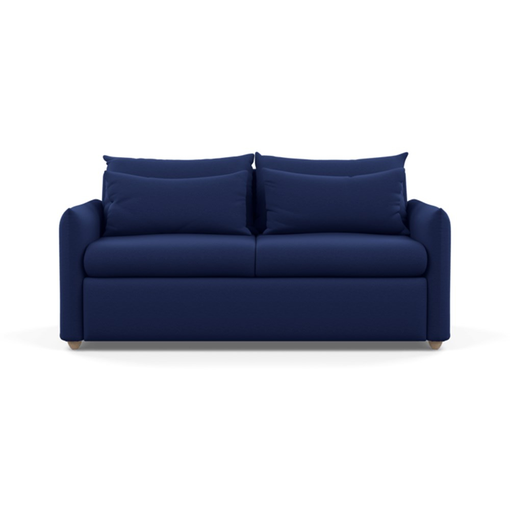 Heal's Pillow Sofa Bed Melton Wool New Navy Natural Feet