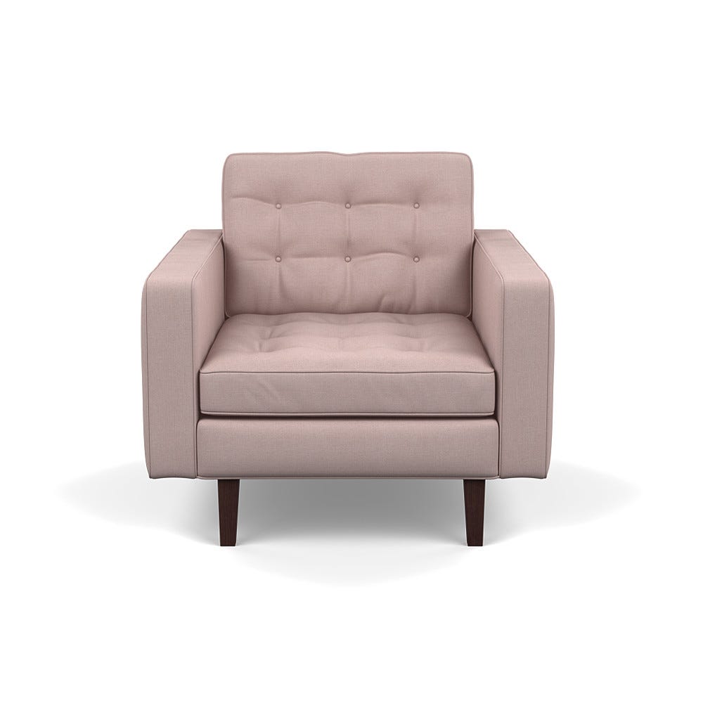 Heal's Hepburn Armchair Siena Cotton Dusky Pink Black