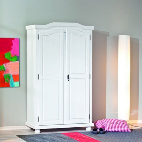 Hedda White Solid Wood Wardrobe